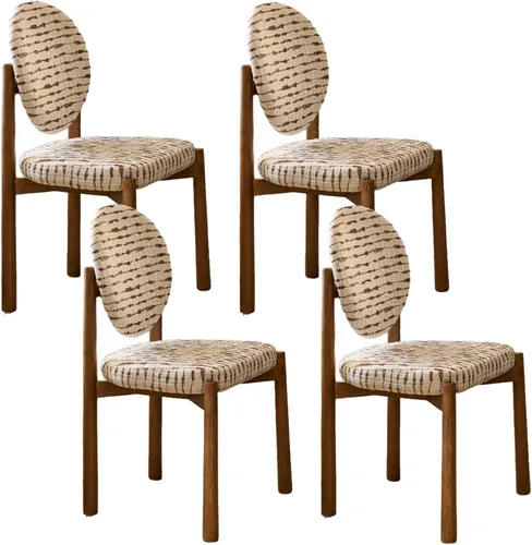 Miniatura 15 de Upholstered Dining Chairs with Fabric/Plush Cushion, Wooden Dining Room Chair Set of 1/2/4, Kitchen Chair for Living Room Balcony Black+brown