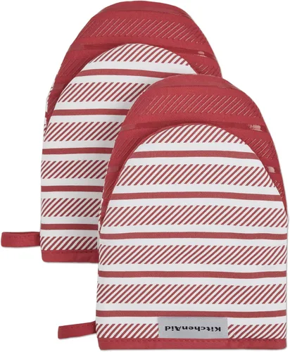 Miniatura 11 de KitchenAid Albany - Juego de 2 manoplas para horno mini, color pistacho, 5.5 x 8 pulgadas