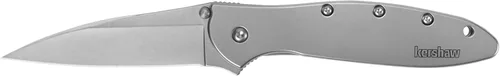 Kershaw Leek, Cuchillo de Bolsillo BlackWash (1660BLKW); 3 Hoja de Acero Sandvik 14C28N, Mango de Acero Inoxidable 410, Acabado BlackWash, Apertura