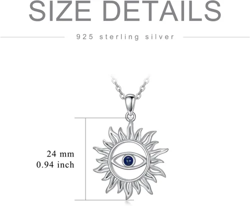 Miniatura 6 de PROESS Collar de plata de ley 925 con amuleto de protección espiritual para mujeres y hombres con cadena de 18 + 2 pulgadas