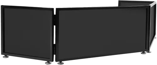 Miniatura 7 de Cabina de DJ portátil para DJ, pantalla plegable para fachada de eventos de DJ con bolsa de viaje para exteriores e interiores y fiestas en el patio