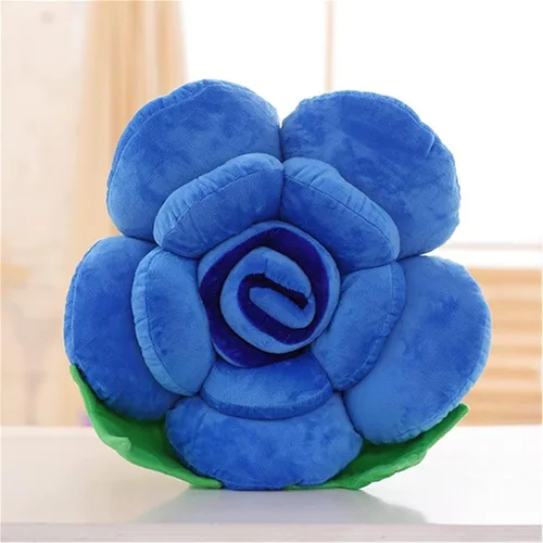 Miniatura 2 de Cojín de asiento de flores, cojines de suelo, cojines para muebles de patio, cojines de almohada (11.8 in, azul)