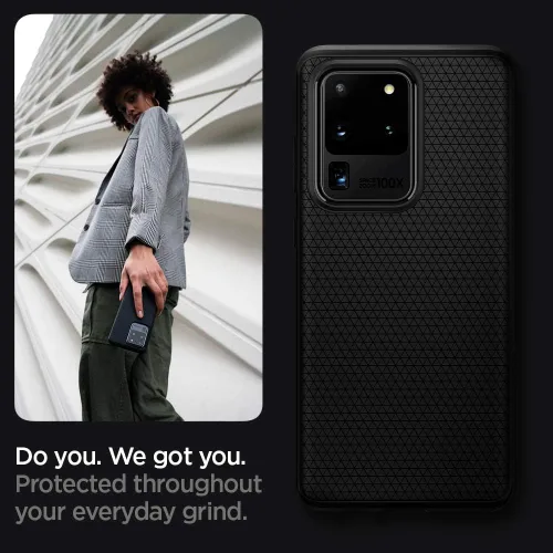 Miniatura 5 de Spigen Liquid Air Armor - Funda diseñada para Samsung Galaxy S20 Ultra/Galaxy S20 Ultra 5G (2020), color negro mate Mate negro