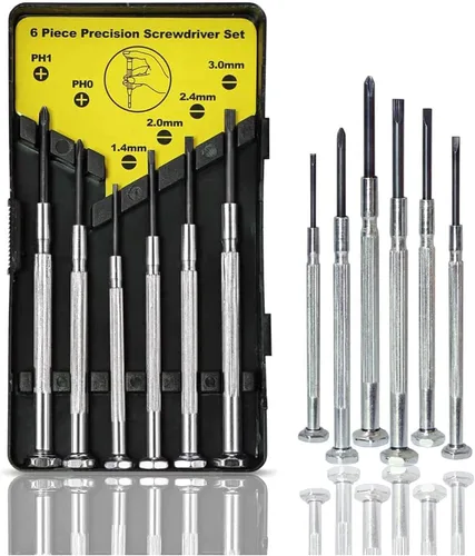 NSZETZ Juego de 6 destornilladores mini, pequeño kit de herramientas de reparación profesional con 6 tamaños diferentes de destornilladores de