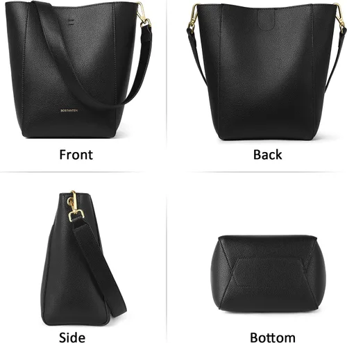 Miniatura 2 de Bostanten Bolsas de cuero para hombro, tipo balde, para mujer