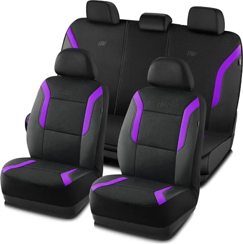 Miniatura 14 de Fundas de asiento de coche de espuma viscoelástica Skechers, fundas de asiento gruesas de malla Air Cool, fundas de asiento de coche para asientos