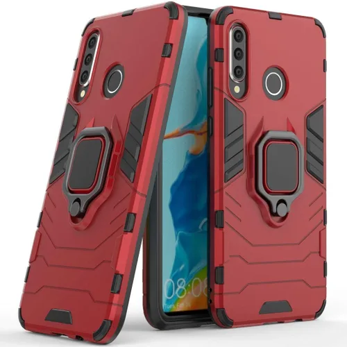 Miniatura 6 de Compatible con Huawei P30 Lite, soporte de anillo de metal a prueba de golpes (funciona con soporte magnético para automóvil), funda resistente