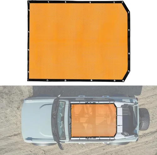 Miniatura 13 de Parasol para accesorios Ford Bronco 2021 2022 2023 2024 2025 2 puertas, parasol de malla frontal Bimini cubierta superior para Bronco de 2 puertas