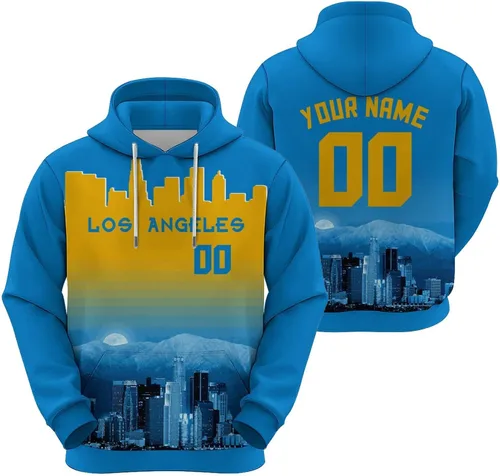 Miniatura 34 de Custom Football Hoodies City Night Skyline Personalized Sweatshirt Name Number Fan Gift Pullover for Men Women Youth