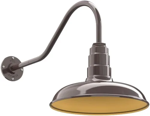 Miniatura 42 de Steel Lighting Co. Topanga - Luz de granero Montaje en pared al aire libre Domo de 14 pulgadas Cuello de cisne de 11 pulgadas Luz de garaje