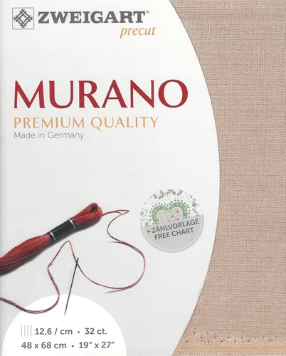 Miniatura 6 de Zweigart Murano precortado 32 unidades blanco antiguo 3984/101. lienzo de costura, tela de punto de cruz, lienzo bordado 52% algodón y 48% viscosa