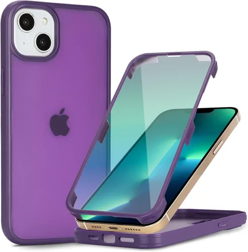 Miniatura 22 de Funda para iPhone 13 mini con protector de pantalla integrado y protección de cuerpo completo, para Apple iPhone 13 Mini, fundas para hombres, Rojo