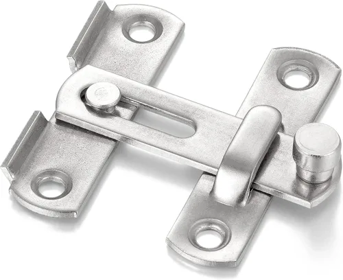 Miniatura 6 de INIRET Paquete de 4 pestillos para puerta de granero, 1.89 x 1.89 pulgadas, acero inoxidable de níquel cepillado para mascotas, pestillo de puerta