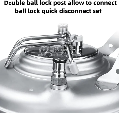 Miniatura 6 de Barril de acero inoxidable con cerradura de bola de 3 galones, barril de cerveza con una sola manija para barril, cerveza casera y cerveza artesanal
