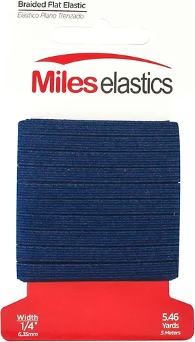 Miniatura 9 de Miles - Elástico plano trenzado, elástico, fuerte elástico, costura elástica, 1/4 pulgadas (0.250 in) por 5,46 yardas (16.4 ft), fuerte elástico