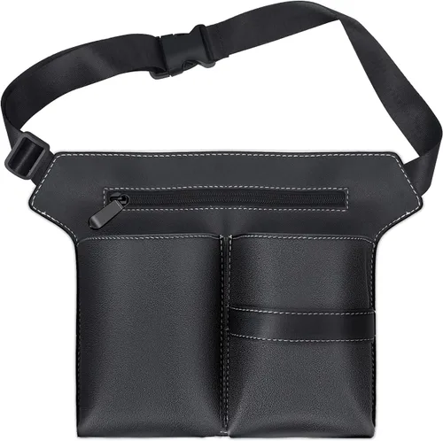 Miniatura 2 de Noverlife Bolsa de tijeras para peluquería, bolsa de cintura de piel sintética para peluquería, funda de almacenamiento de herramientas