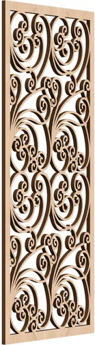 Miniatura 10 de 9 3/8"W x 24 3/8"H x 1/4"T Marilla Decorativos Paneles de Pared de Madera Calado, Abedul