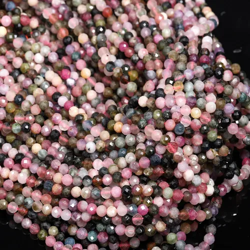 Miniatura 29 de 180 piezas 2mm Cuentas de piedras preciosas de turquesa africana natural facetada redonda suelta para hacer joyas