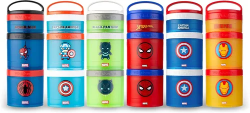 Miniatura 6 de Whiskware - Marvel - Paquete de aperitivos apilables, 2 1/3 tazas, personaje del Capitán América Captain America