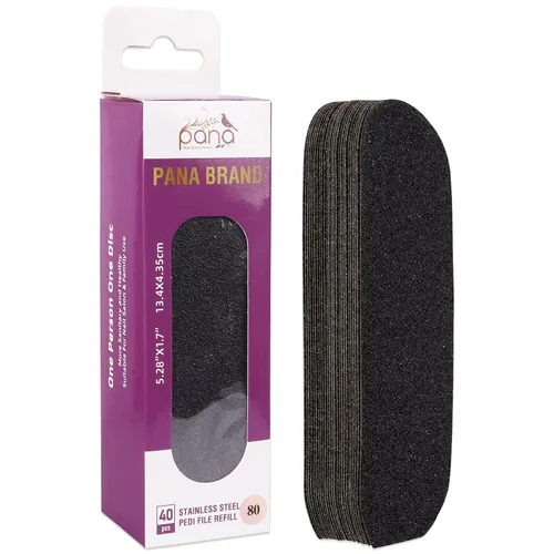 PANA 40 piezas de recambio de archivo Pedi grande negro para lima de pies de acero inoxidable para lijar raspador de pies, almohadillas de recambio