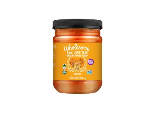Miniatura 5 de Wholesome Sweeteners Botella de miel blanca cruda orgánica sin filtrar de 16 onzas, 100% pura, certificado de comercio justo, proyecto sin OMG
