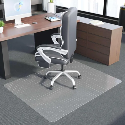 Miniatura 13 de 100pointONE Tapete para silla de oficina para suelos de madera, tapete de oficina fácil de deslizar para sillas rodantes, tapete transparente