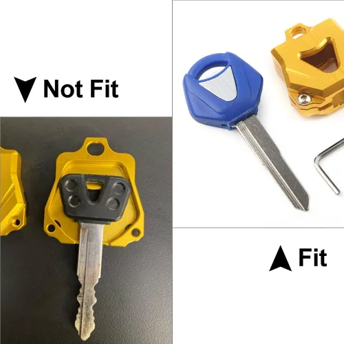Miniatura 5 de Motocicleta CNC Key Shell cubierta de protección para Yamaha YZF-R1 YZF-R6 MT-07 MT-09 MT-10 FZ1 FZ8 FZ10, Azul, Mediana