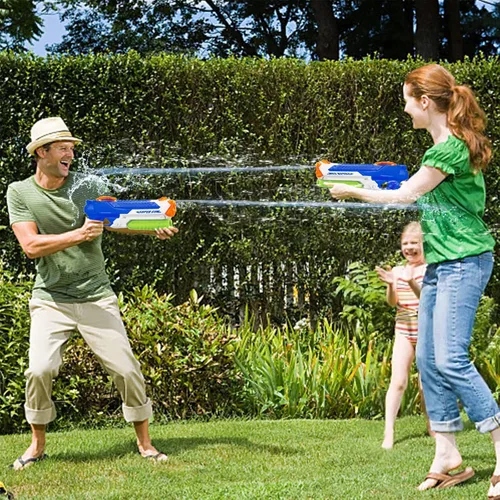 Miniatura 4 de Pistolas de agua para niños – Pistolas de chorro de verano de 400 CC/40 pies para niños de 3 años en adelante – Paquete de 2 juguetes al aire libre