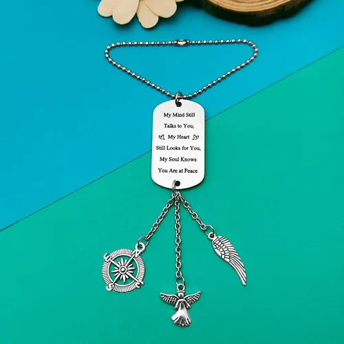 Miniatura 2 de Espejo retrovisor conmemorativo, adorno colgante de condolencias para la pérdida de la madre, padre, amante, amigo, recuerdo, recuerdo, recuerdo