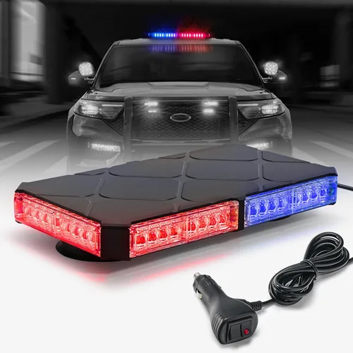 Miniatura 13 de Luces Estroboscópicas Magnéticas Ámbar de Techo para Camiones, Luz de Advertencia de Emergencia y Precaución para Vehículos y Automóviles