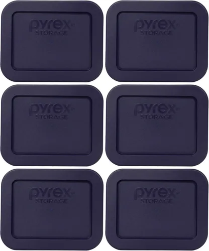 Miniatura 5 de Pyrex 7213-PC - Tapa rectangular de plástico para almacenamiento de alimentos de 1.9 tazas, color azul oscuro (paquete de 4), fabricada en Estados