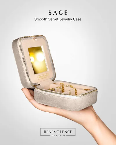 Miniatura 2 de Joyeros de viaje de terciopelo afelpado para mujer, caja organizadora de joyas, estuche pequeño de viaje para joyería , organizador de aretes