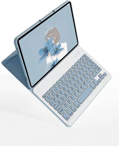 Miniatura 5 de Funda con teclado para iPad de 6ª y 5ª generación, iPad Pro 9.7, iPad Air 2, iPad Air 1, funda delgada con bonito teclado de color, funda de teclado