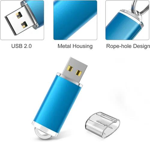 Miniatura 2 de RAOYI Paquete de 10 unidades 2G 2GB USB Flash Drive USB 2.0 Memory Stick Pulgar Drive Pen Drive Azul Azul 10 piezas