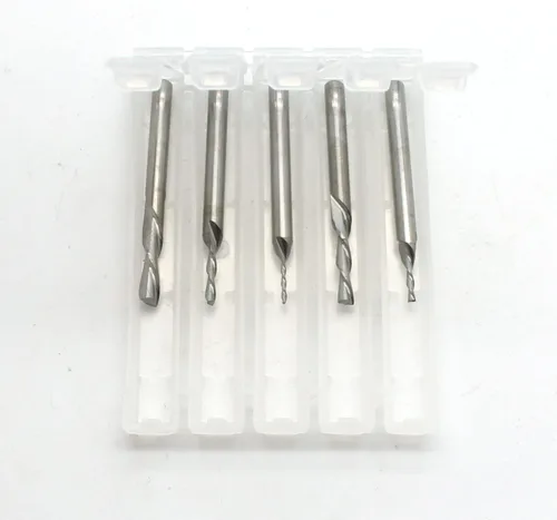 Miniatura 2 de TEMO Juego de 5 brocas de enrutador de incrustaciones de carburo de 1/8, 3/32, 1/16, 3/64 y 1/32 pulgadas de diámetro y vástago de 1/8 pulgadas