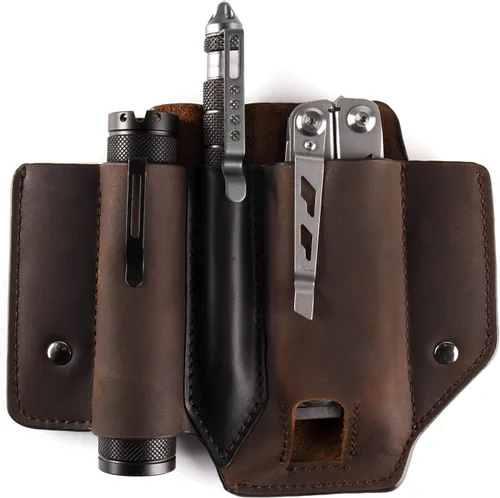 Miniatura 10 de Gentlestache Funda multiherramienta para cinturón, bolsa multiherramienta, soporte de cinturón de cuero para multiherramienta EDC organizador