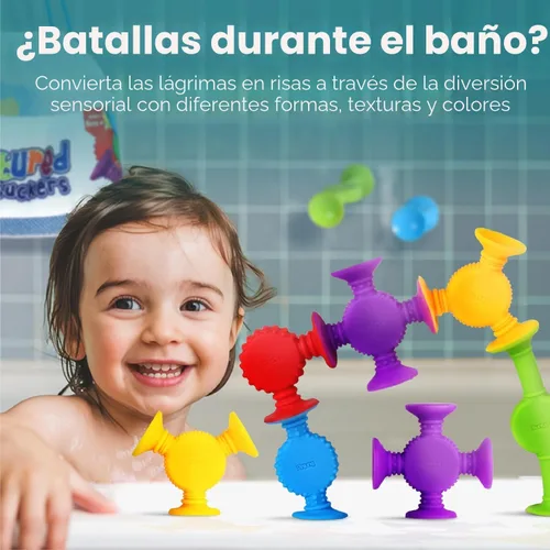 Miniatura 2 de BUNMO Juguetes de baño de succión - Conecta, construye, crea – Juguetes de baño para niños pequeños – Horas de diversión y creatividad – Habilidades
