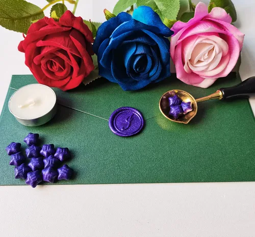 Miniatura 3 de 300 cuentas de cera de sellado Lucky Star, cuentas de sello de cera flash PORXFLY para sello de sellado, ideal para invitaciones de boda, paquetes