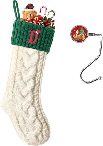 Miniatura 82 de Botas de Navidad personalizadas, iniciales personalizadas, 18 pulgadas, botas de Navidad tejidas con letras para colgar en la chimenea, botas de Rojo
