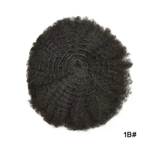 Miniatura 2 de Afro Toupee para hombres negros encaje tupé rizado rizado sistema de reemplazo indetectable Afro unidades de cabello para hombre negro 8X10 Off OFF