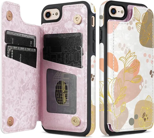 Miniatura 24 de NNH Funda tipo cartera compatible con iPhone Xs Max con bloqueo RFID, ranuras para tarjetas, folio de piel sintética, función atril, doble cierre