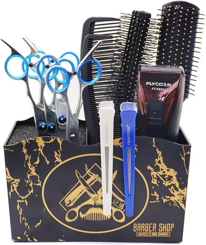 Miniatura 3 de Caja de soporte para tijeras de peluquería, suministros de peluquería, accesorios para estación de herramientas, organizador de escritorio, clips
