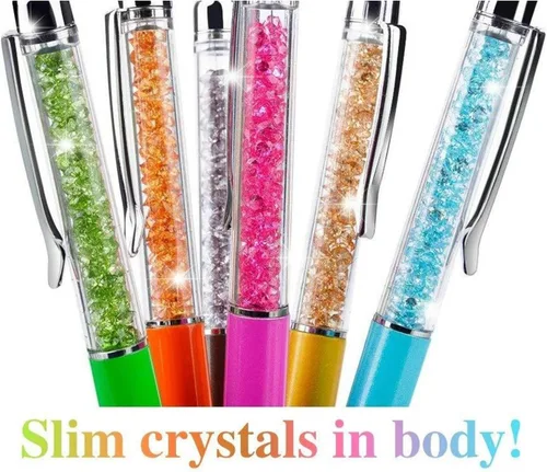 Miniatura 2 de MengRan Lindos bolígrafos con punta de lápiz capacitivo, bolígrafos de tinta negra 2 en 1 y bolígrafos de cristal delgado para pantallas táctiles 12