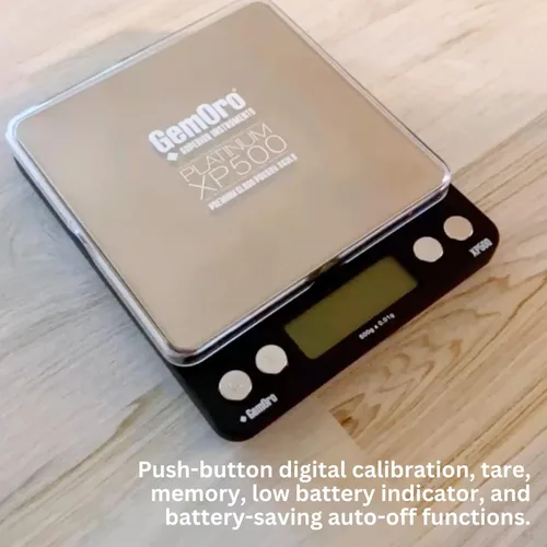 Miniatura 5 de GemOro Platinum XP500 - Báscula de bolsillo Jewelers, báscula portátil de encimera con precisión duradera, herramienta digital precisa con lectura