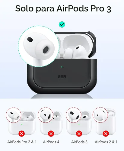 Miniatura 2 de ESR Funda para AirPods Pro 3, compatible con AirPods Pro de 3ª generación (2025), compatible con MagSafe, cubierta de protección completa contra