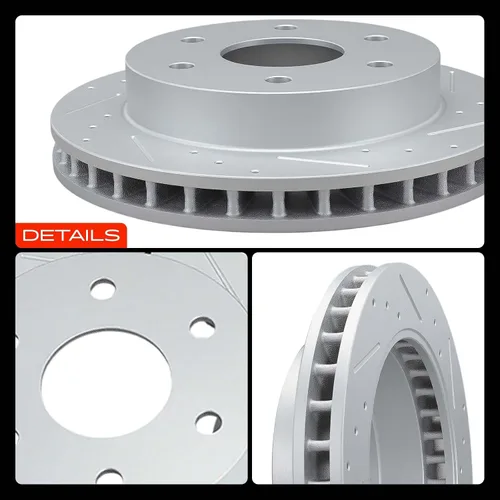 Miniatura 9 de A-Premium Rotores de freno de disco perforados y ranurados delanteros de 11.81 pulgadas (11.811 in) compatibles con modelos seleccionados de Hyundai