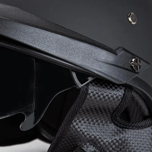 Miniatura 5 de Cartman Casco abierto para motocicleta con visera solar hebilla de liberación rápida, negro mate, aprobado por DOT