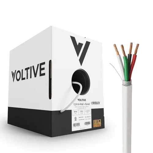 Miniatura 32 de Voltive Cable de altavoz 10/2, CL3 en pared y entierro directo, negro, 100 pies - 10 AWG, 2 conductores, cobre trenzado sin oxígeno, listado UL