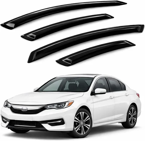 Protectores de lluvia para ventana de automóvil compatibles con Honda Accord Sedan 2008-2012 | Tape-On | Protectores de lluvia Deflectores de
