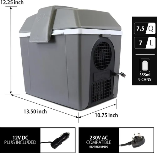 Miniatura 5 de Koolatron Enfriador eléctrico portátil enchufable para automóvil de 12 V, 9.8 cuartos de galón (9 L), sin hielo térmico eléctrico portátil